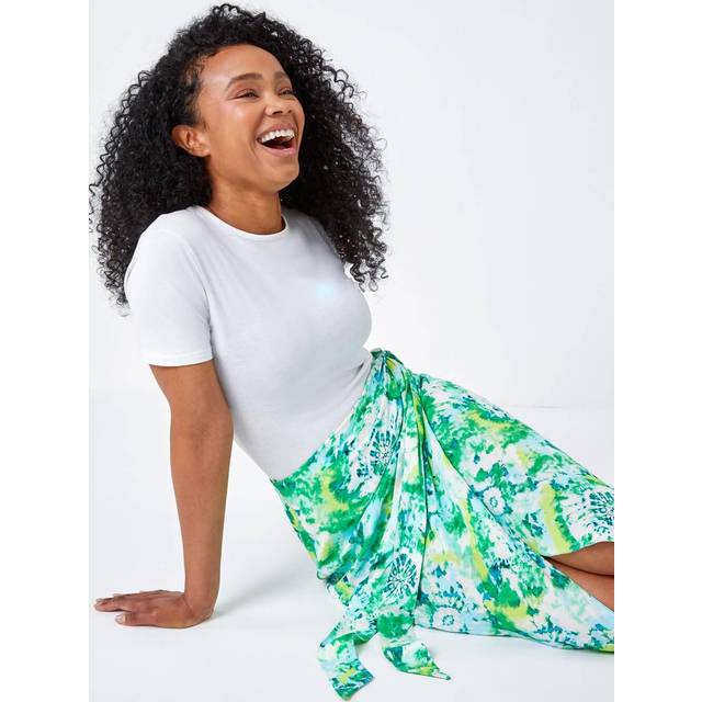 Roman petite tie dye wrap around skirt for women uk - ladies