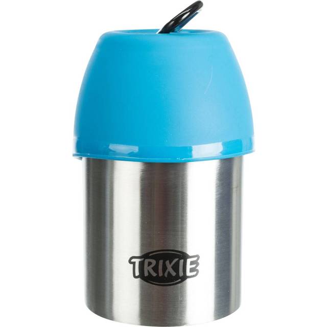 Trixie Friends on Tour flaska av rostfritt stål med skål - 300 ml - Grå