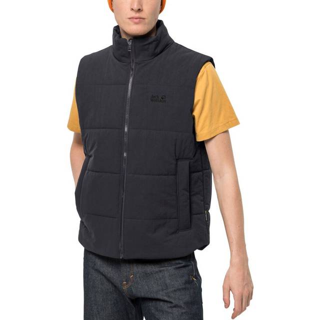 (S, Black) Jack Wolfskin Mens White Frost Windproof Water Repellent Bodywarmer Gilet Vest