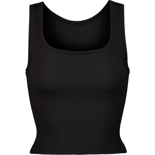 Cotton Rib Cropped Tank - SOOT - Medium
