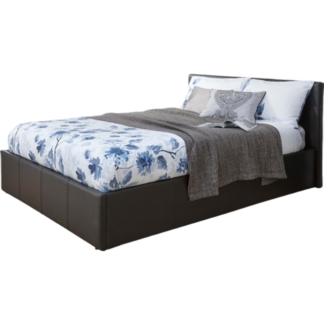 GFW End Lift Single Ottoman Grey Fabric Bed, Silver