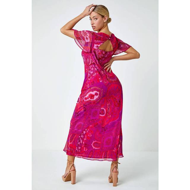 Paisley print cowl neck dress for women uk - ladies roman originals