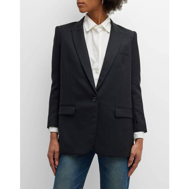 Diane Single-Breasted Blazer Jacket - BLACK - 2