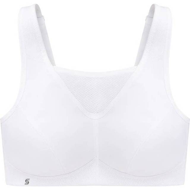 Glamorise Full Figure Plus Size No-Bounce Camisole Wirefree Sports Bra - White