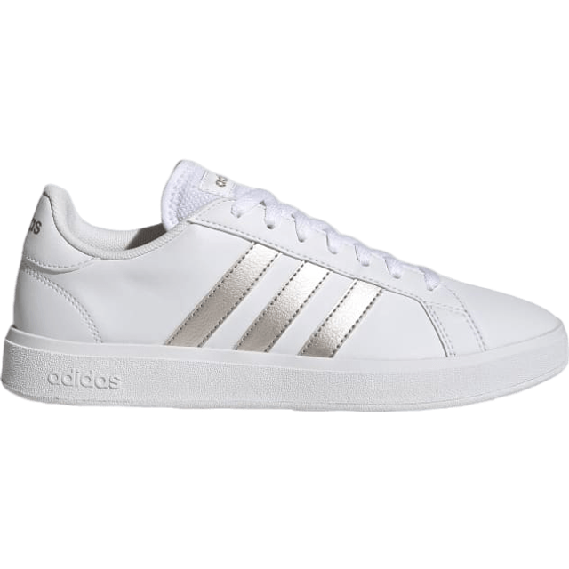 Women's Walking Trainers. Court Base - White/silver