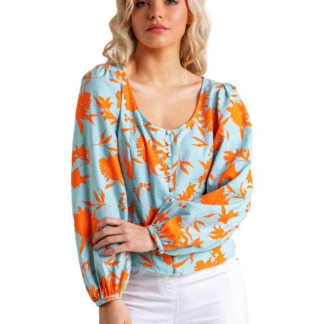 Dusk Womens Button Though Floral Print Blouse - Multicolour - Size 6 UK