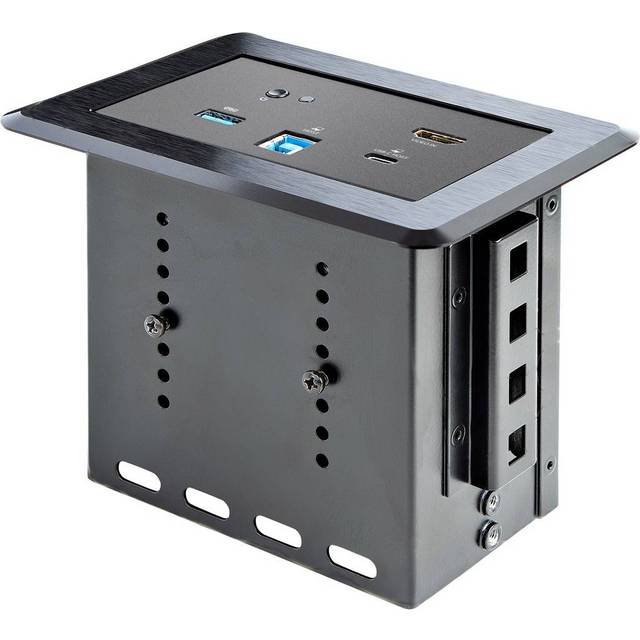StarTech.com Conference Room Docking Station - Universal Laptop Dock - 4K HDMI, 60W Power Delivery, USB Hub, GbE, Audio - In-Table Connectivity Box For Huddle/Boardroom Collaboration Space