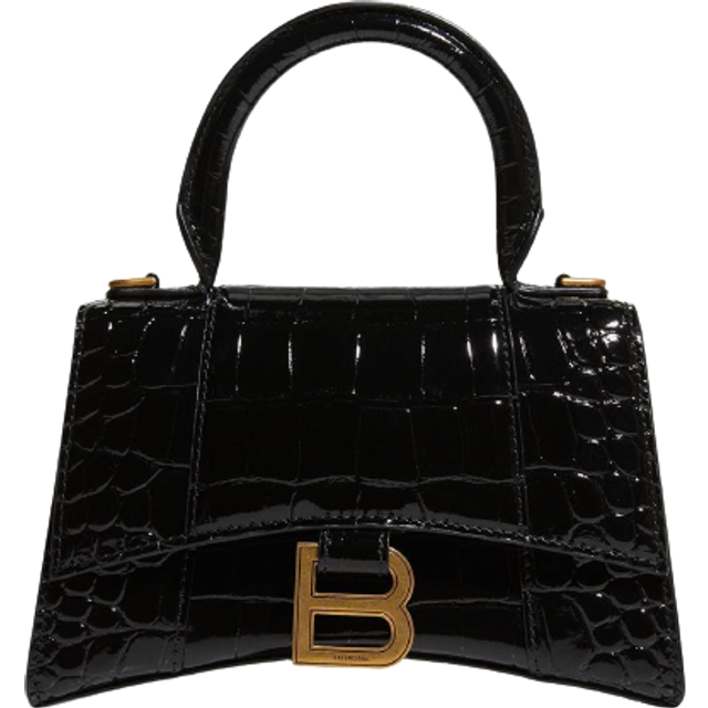 Balenciaga Women's Leather Xs Hourglass Handbag in Black | 5928331LRGM Color 1000 (One Size)