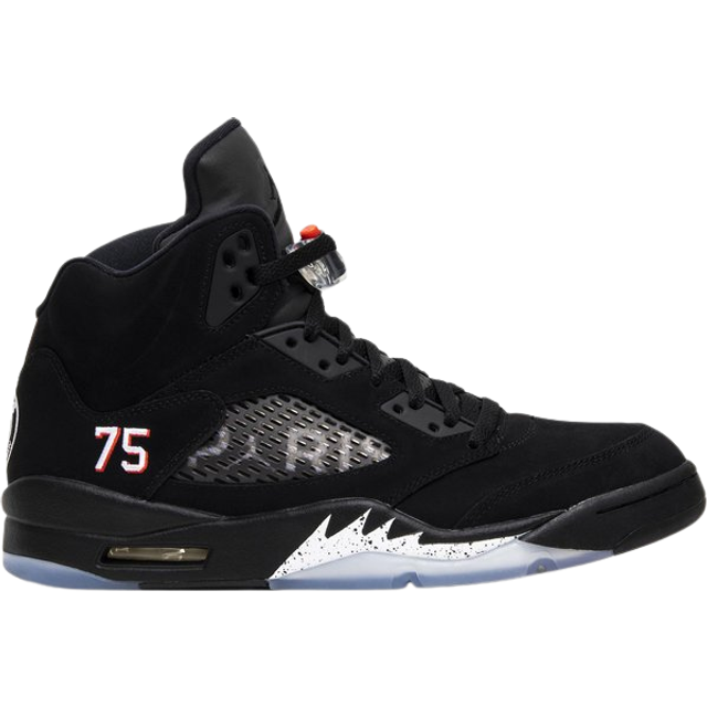 Air Jordan 5 Psg 75 logo 'Black' AV9175-001 - Black/Challenge Red-White - 10.5