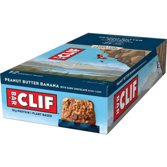 Clif Natural Energy Bar 68g - Pack of 12 - Peanut Butter Banana with Dark Chocolate