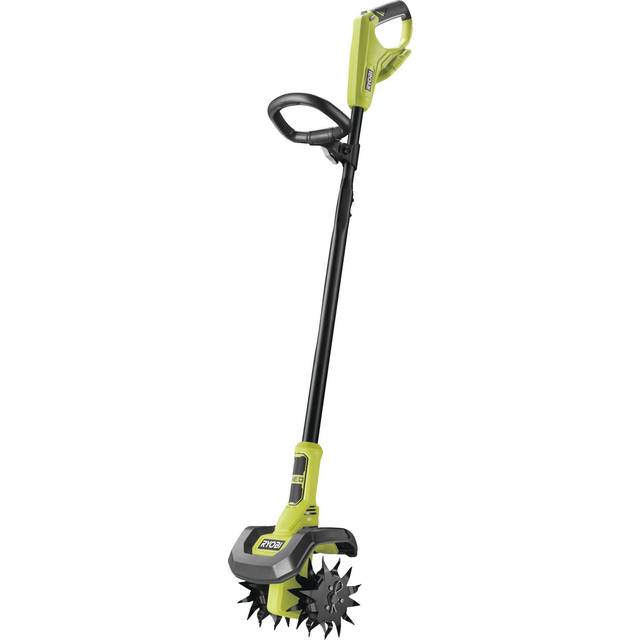 RYOBI 18 V ONE+ sladdlös jordhacka RY18CVA-0 (odlingsdjup 10 cm, odlingsbredd 20 cm, motorvarvtal 200/250/300 min-1, verktygsfri omställning d. kniv, utan batteri och laddare i låda)