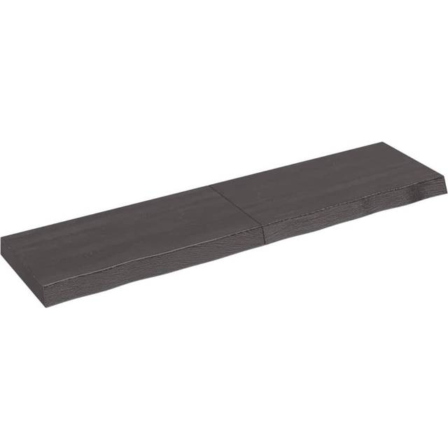 vidaXL Wall Shelf Dark Brown 120x30x(2-6) cm Treated Solid Wood Oak