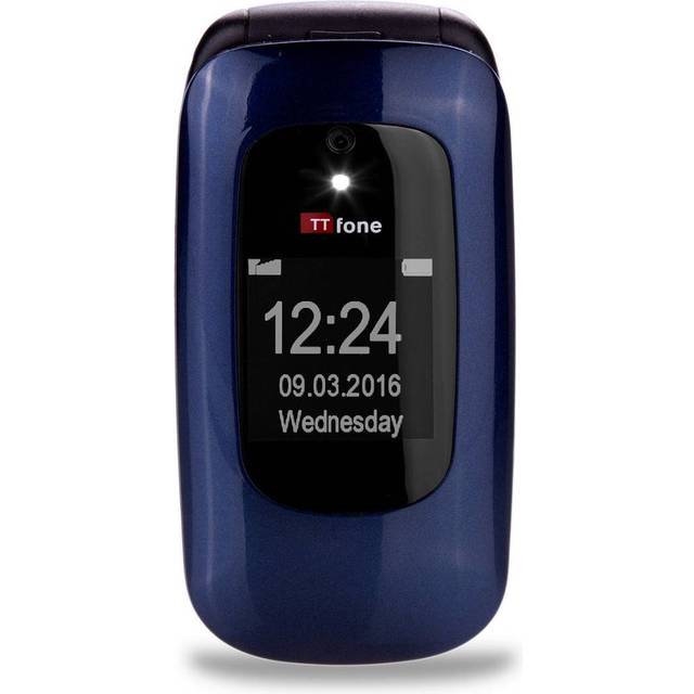 TTfone Lunar TT750 Big Button Simple Easy Clamshell Flip Mobile Phone - Black / No SIM Card / 4.90cm / 4.9cm