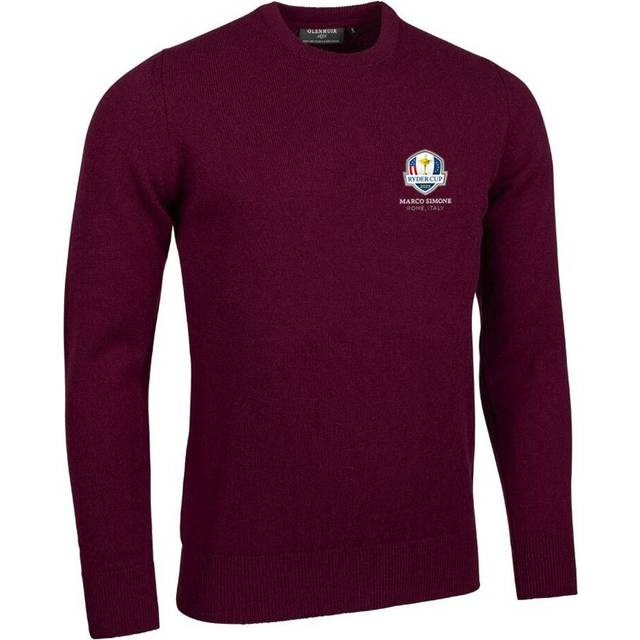Glenmuir Mens Morar Lambswool Crew Neck Sweater - Bordeaux - MKL5902CN-MOR-109C - XLarge