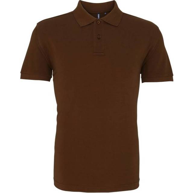 (M, Milk Chocolate) Asquith & Fox Mens Plain Short Sleeve Polo Shirt
