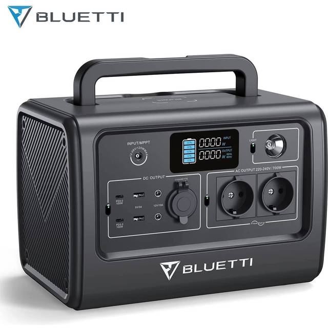 Bluetti - 1000W Portable Power Station EB70 Solar Generator 716Wh Backup LiFePo4 Battery Pure Sine Wave with 2×220V ac Outlets 100W Type-C for Power