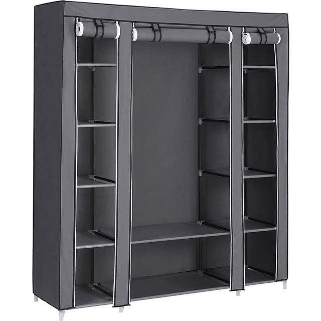 12 Shelves Canvas Wardrobe, Grey