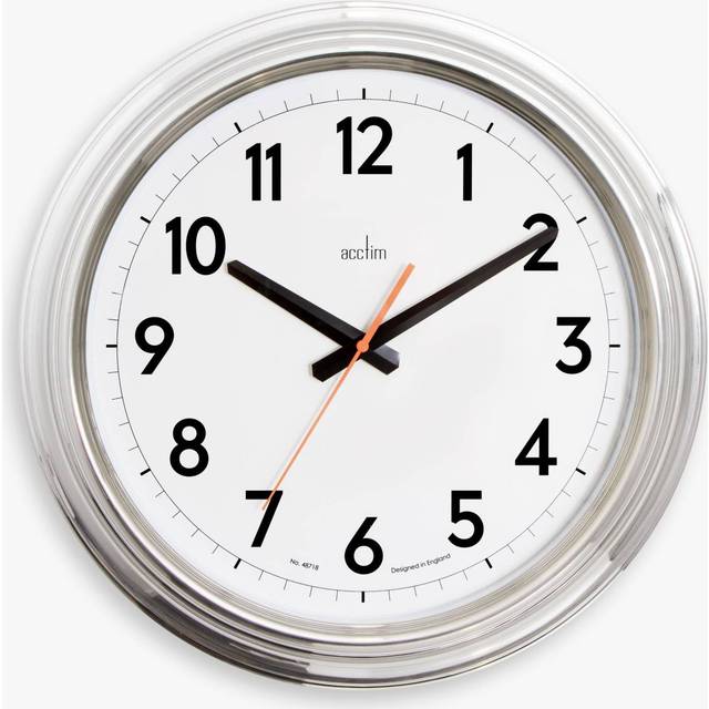 Acctim Clayton Chrome Effect Round Wall Clock 40cm - Silver - 5 x 40 x 40cm