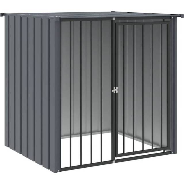 vidaXL Dog House with Roof Black 110x103x109 cm Galvanised Steel