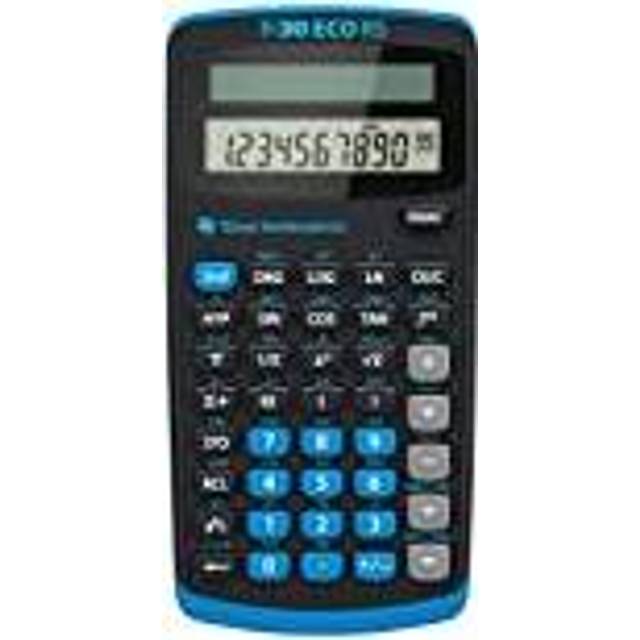 Texas Instruments TI-30 ECO RS FC Schulrechner (Einzeiliges 10-stelliges Display, Solarbetrieb) Schwarz