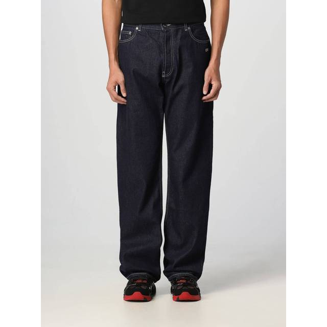 Off White, Jeans, Herr, W34, Bomull, Jeans med logotyp - blue (W34)