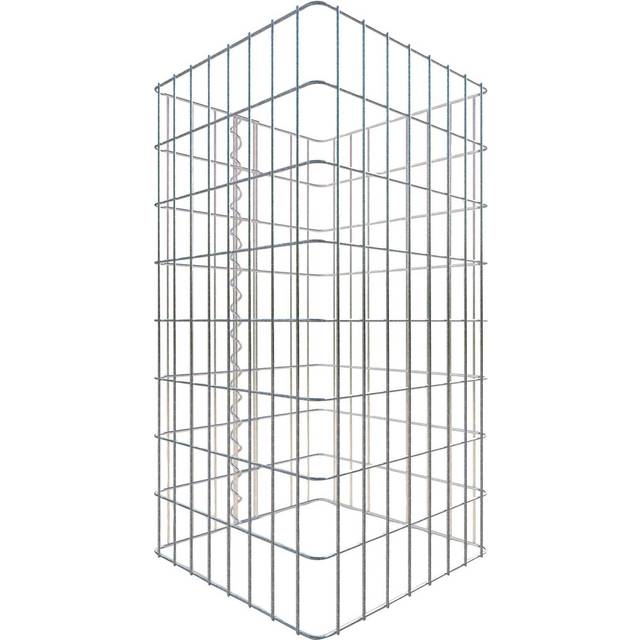 Gabionensäule eckig 42  cm x 42  cm, 80 cm Höhe, MW 5 cm x 10 cm