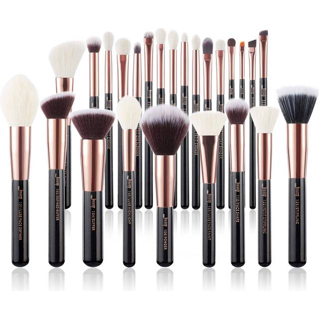Jessup Professional Makeup Brushes Set 25PCS  Make up Brush Tools Foundation Powder Blusher Rose Gold /Black Natural-Synthetic Hair 25CM*15CM*5CM black/rose gold