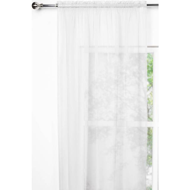 Very Home Slot Top Voile Panel Pair 57X48 - White