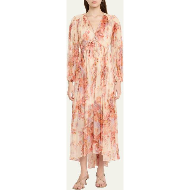 Zimmermann, Maxi Dresses, female, Pink, XS, Floral Maxi Dress