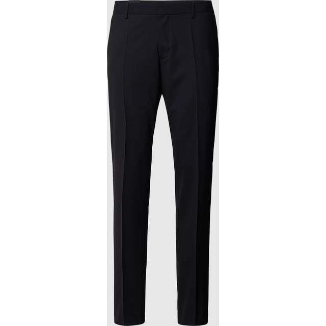 Slim-fit trousers in stretch virgin wool - Black