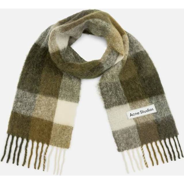 Acne Studios - checked mohair-blend scarf - unisex - Alpaca Wool/Wool/Nylon/Mohair - One Size - Green