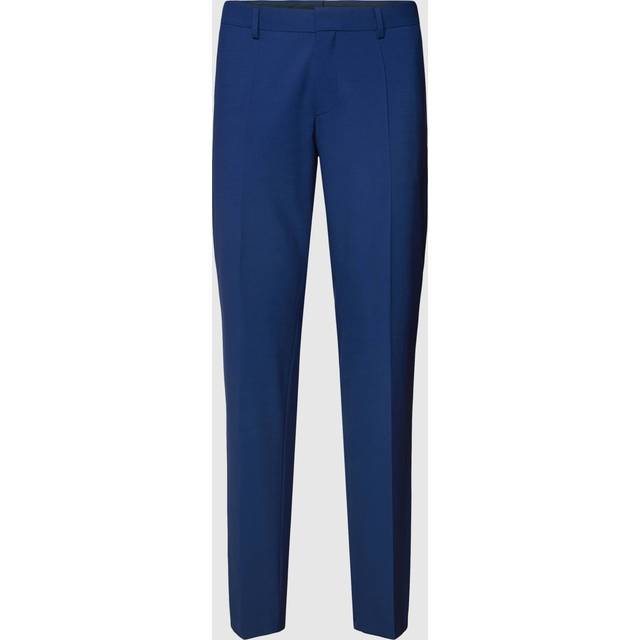 Slim-fit trousers in stretch virgin wool - Blue
