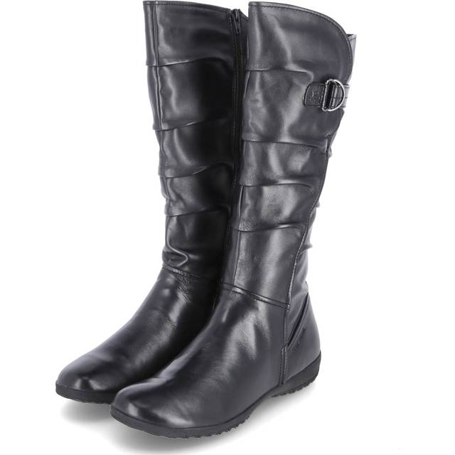 Josef Seibel Naly 23 Fur Lined Leather Slouch Womens Boots Black Uk 4 - 8