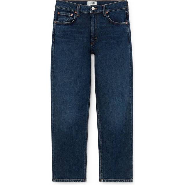 AGOLDE - + Net Sustain Kye Cropped Mid-rise Straight-leg Organic Jeans - Dark denim - Blue - 31