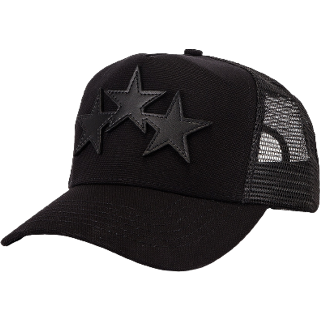 AMIRI Black 3 Star Trucker Cap - Black/Black - UNI