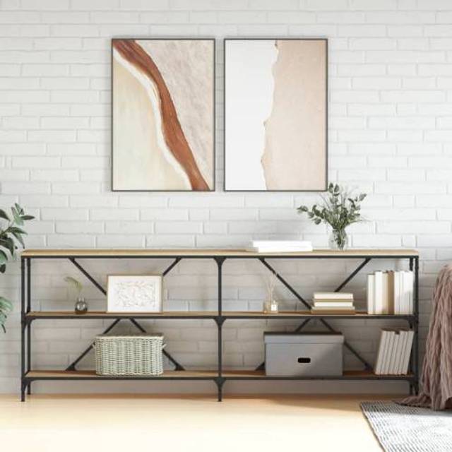 Konsolbord sonoma-ek 200x30x75 cm konstruerat trä och järn