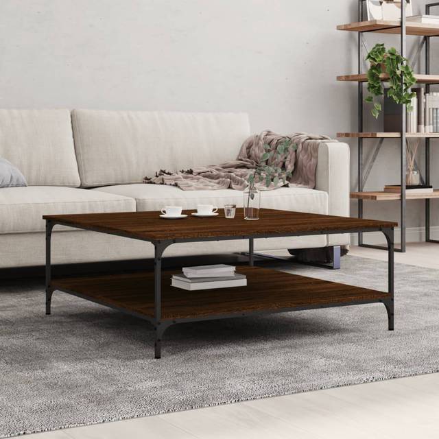 vidaXL Coffee Table Brown Oak 100x100x40 cm Engineered Wood