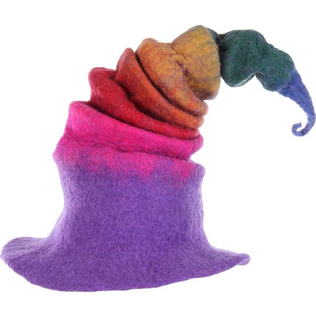 Rainbow Borealis Heartfelted Witch Costume Hat For Adults - Pink&#47;Green&#47;Purple (One-Size)