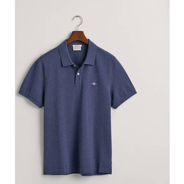 Gant for man. 2210 Pique polo shirt Regular Fit Shield blue (L), Casual, Cotton, Classic, Short sleeve