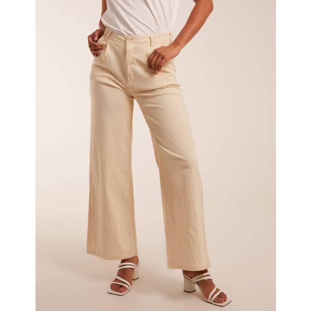Womens Wide Leg Trousers - Beige - 8