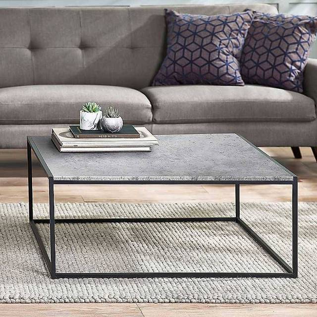 Staten Coffee Table Square 90cm Concrete - Julian Bowen | TJ Hughes