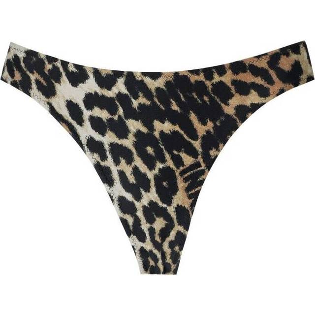 GANNI LEOPARD PRINT CUT-OUT BIKINI BOTTOM