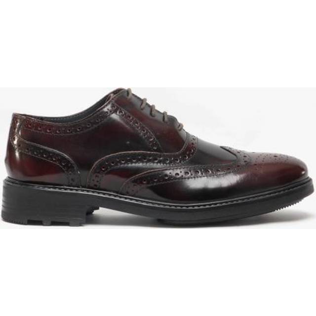 (12 UK, Oxblood) Roamers Mens 5 Eyelet Brogue Oxford Leather Shoes