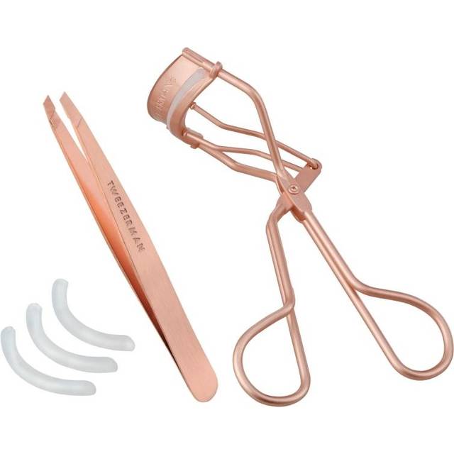 Tweezerman Rose Gold Slant Tweezer & Classic Lash Curler Gift Set 2pcs