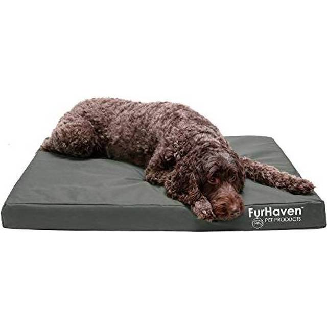 Furhaven Water-Resistant Orthopedic Dog Bed for Large/Medium Dogs w/ Removable Washable Cover  For Dogs Up to 55 lbs - Indoor/Outdoor Logo Print Oxfor