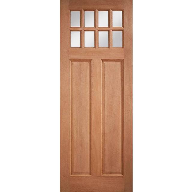 LPD Chigwell 8L Glazed M&T External Door 2032 x 813mm Unfinished Hardwood