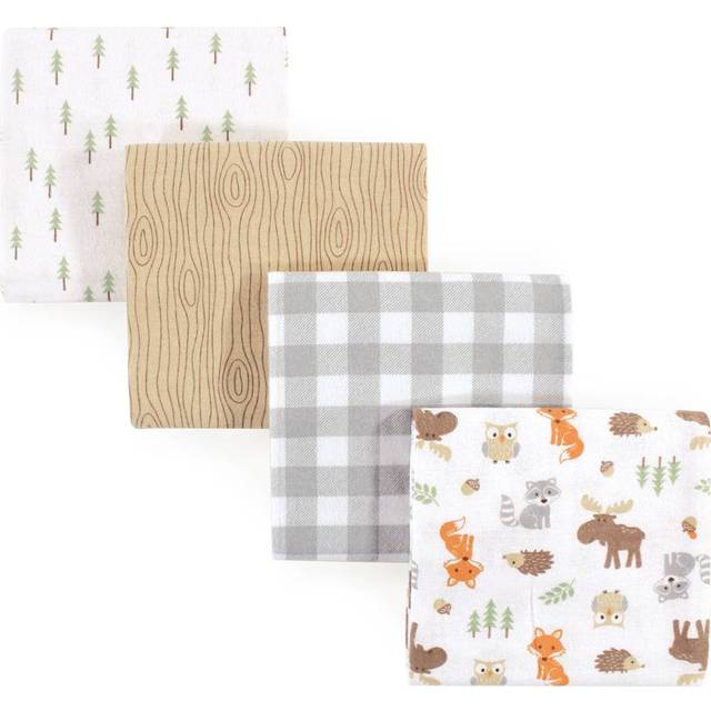 Hudson Baby Unisex Baby Cotton Flannel Receiving Blankets  Woodland  One Size