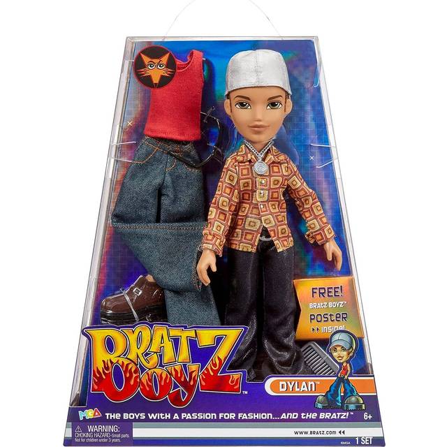 Bratz Original Fashion Boy Doll - DYLAN - Inkluderar två kläder, modetillbehör, holografisk förpackning och affisch specialutgåva - för barn och samlare i åldrarna 4+