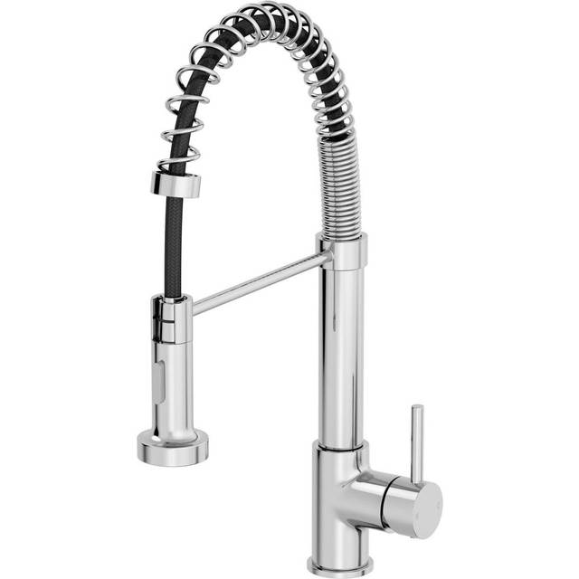 Modern Monobloc Kitchen Mixer Tap with Pull Out Hose Spray Single Lever Chrome