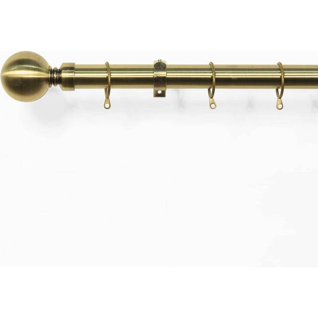 28mm Extendable Pewter Ball Finial Curtain Pole 120 - 210 Cm, Grey